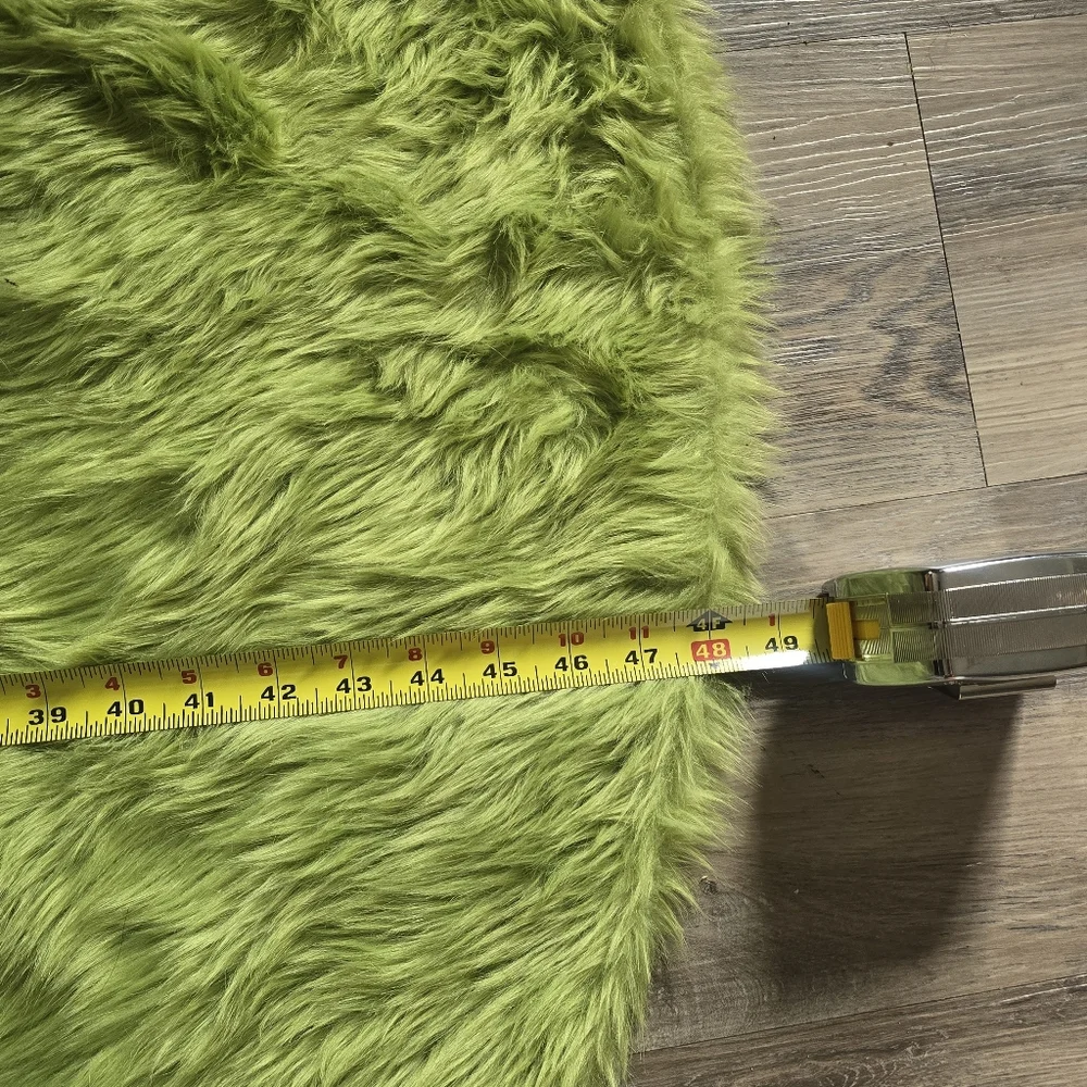 48 Inch Faux Fur Christmas Tree Skirt Green Plush Skirt Grinch